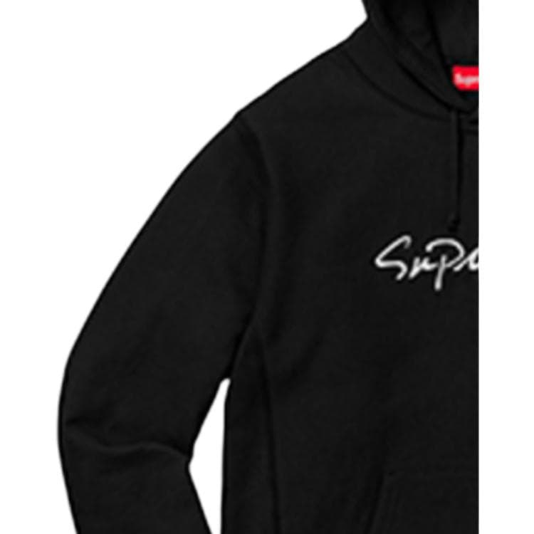 Кофта Supreme FW18 Classic Script Hooded Sweatshirt Black - изображение 3