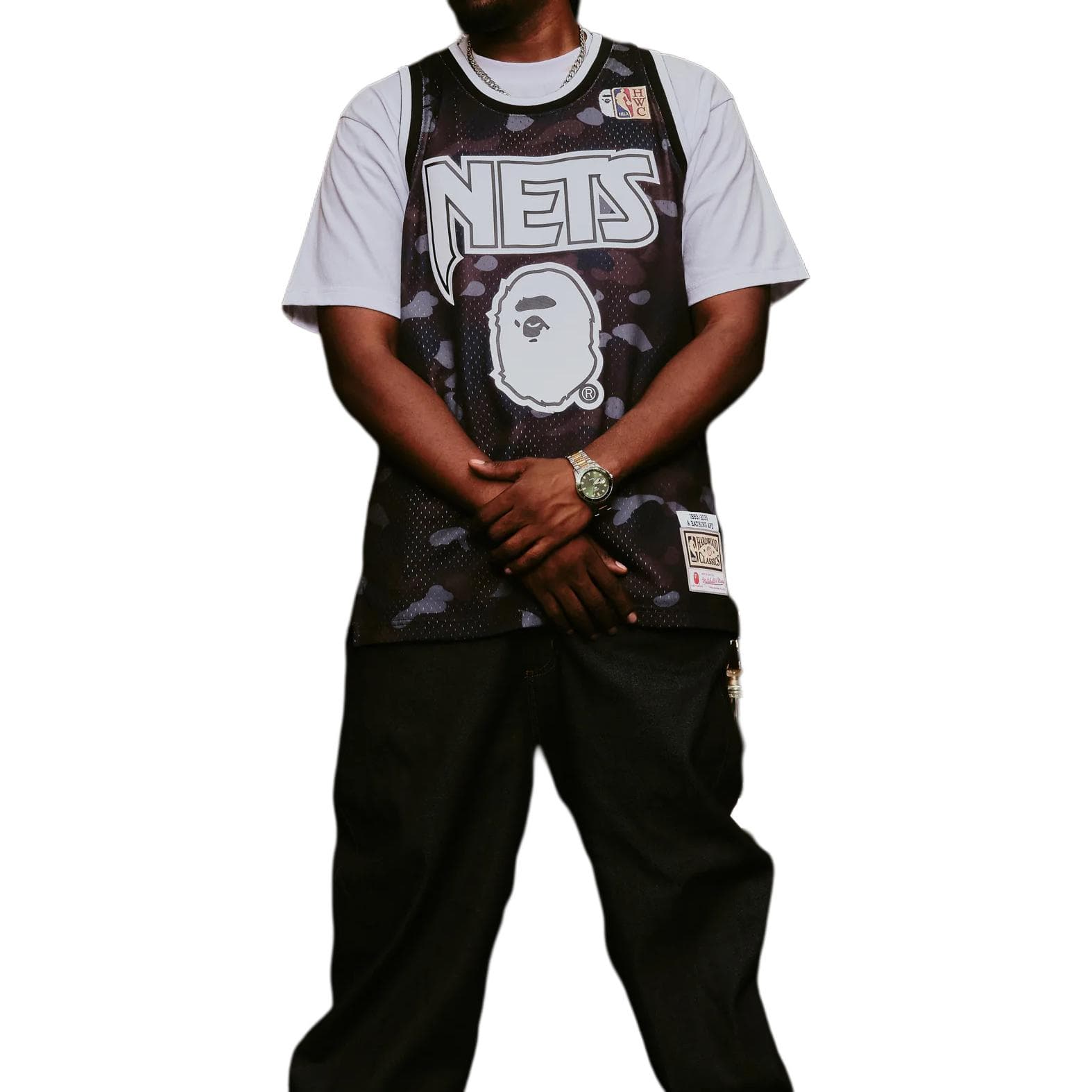 Баскетбольная майка BAPE x Mitchell Ness x NBA FW25 - изображение 4