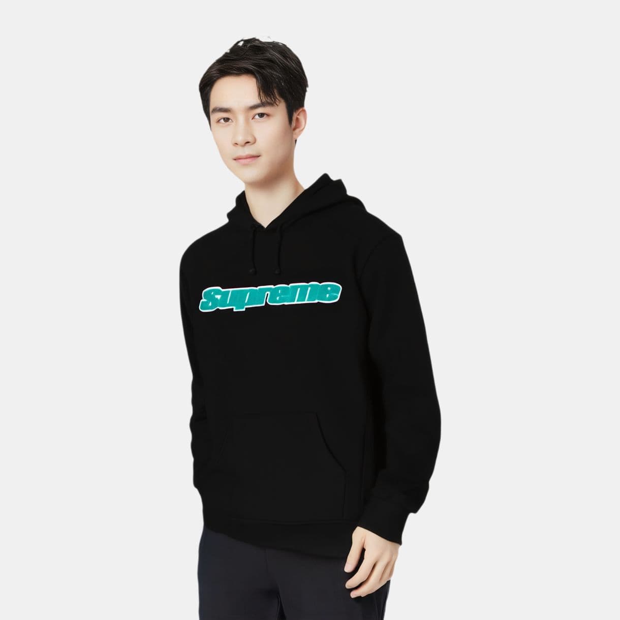 Кофта Supreme SS19 Chenille Hooded Sweatshirt Black - изображение 4