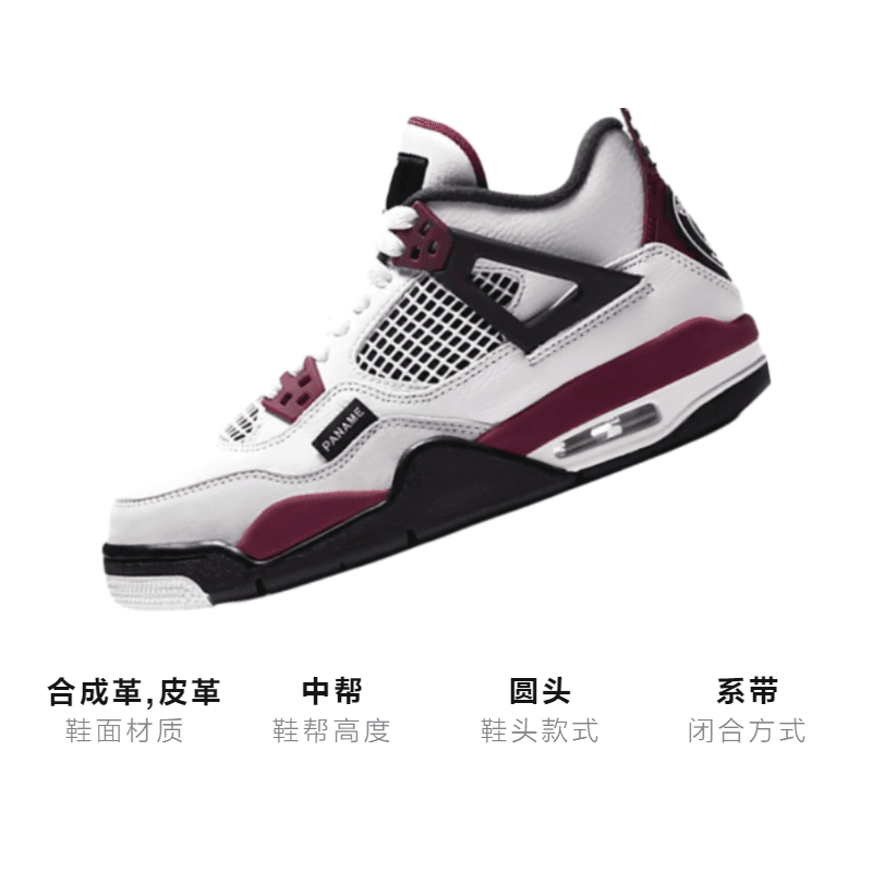 Кроссовки для баскетбола Jordan Air Jordan 4 Retro 'PSG' Paris Saint-Germain GS - изображение 3