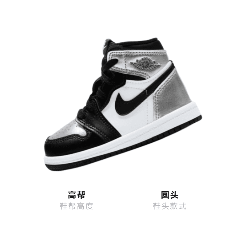 Кроссовки TD Air Jordan 1Retro High OG "Silver Toe" - изображение 2