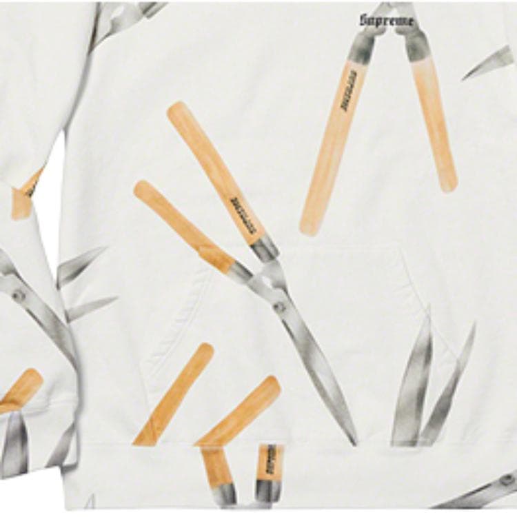 Кофта Supreme SS19 Shears Hooded Sweatshirt White - изображение 5