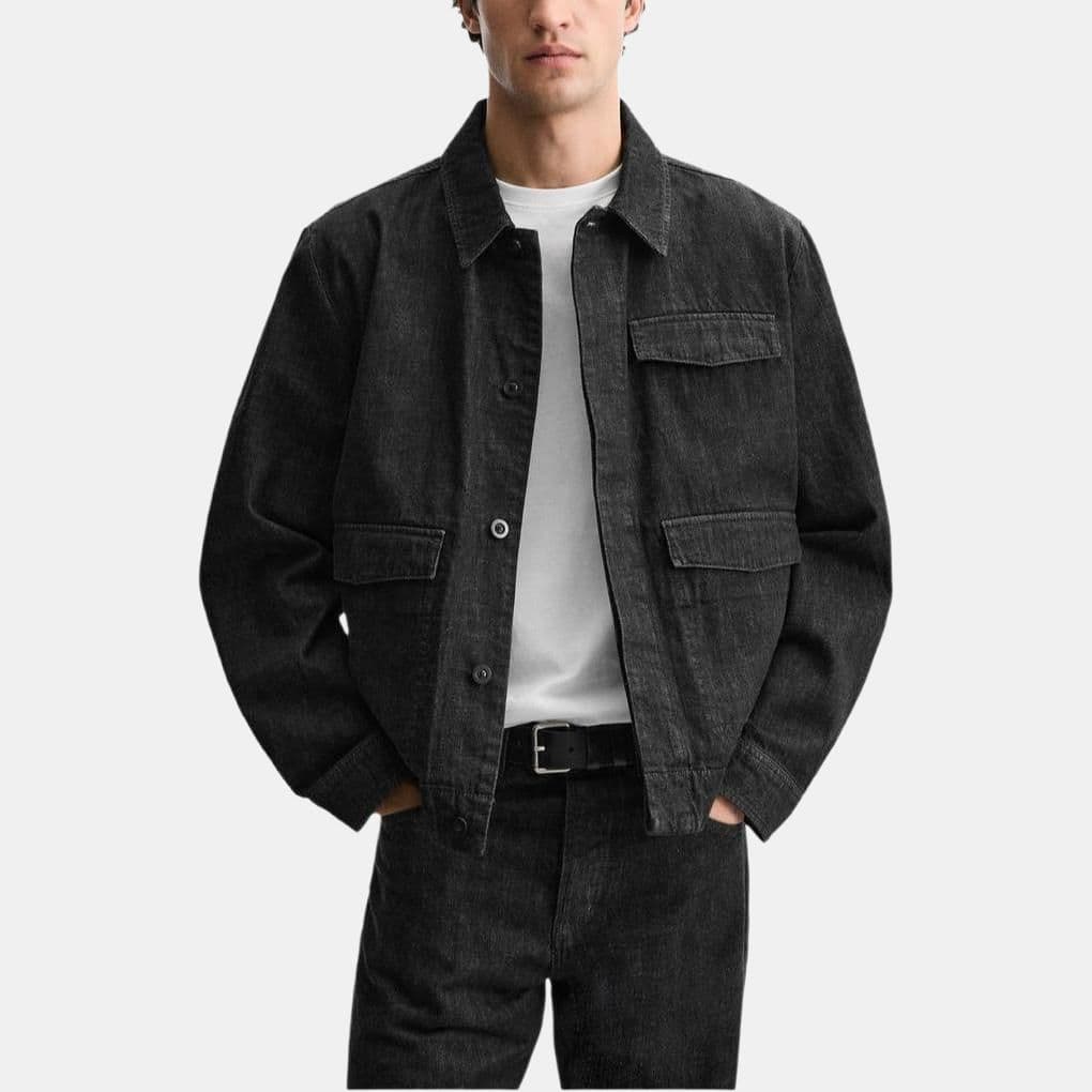 Джинсовая куртка ZARA Loose Denim Jacket Black - изображение 4