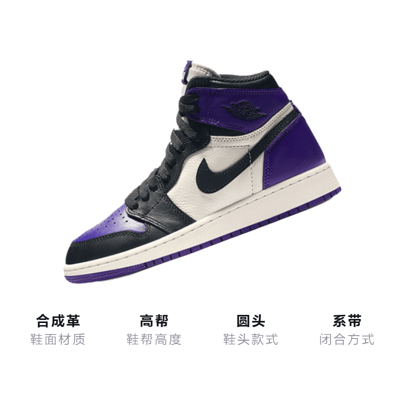 Кроссовки для баскетбола Jordan Air Jordan 1 Retro High Court Purple GS - изображение 3