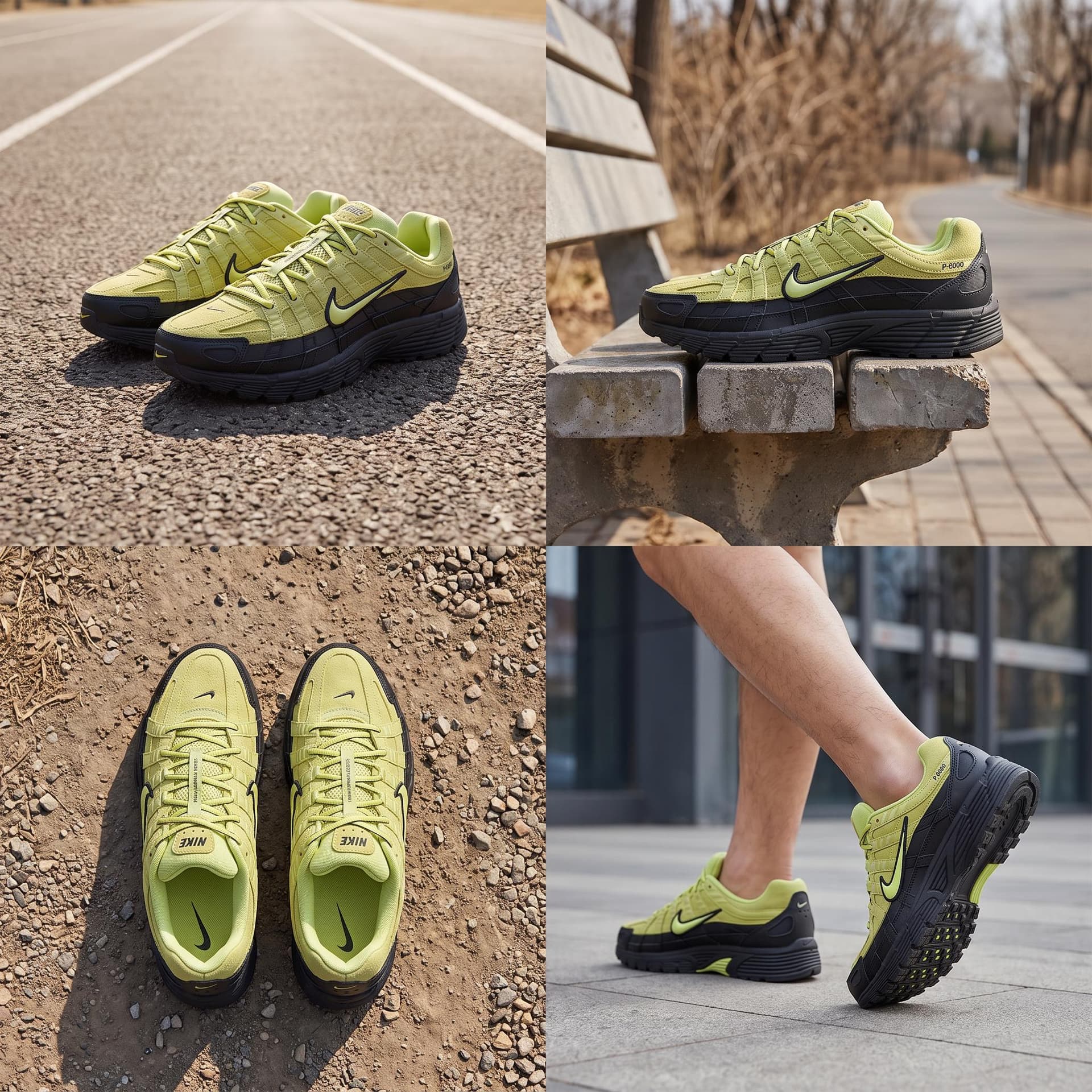 Кроссовки для бега Nike P-6000 Black Green - изображение 3