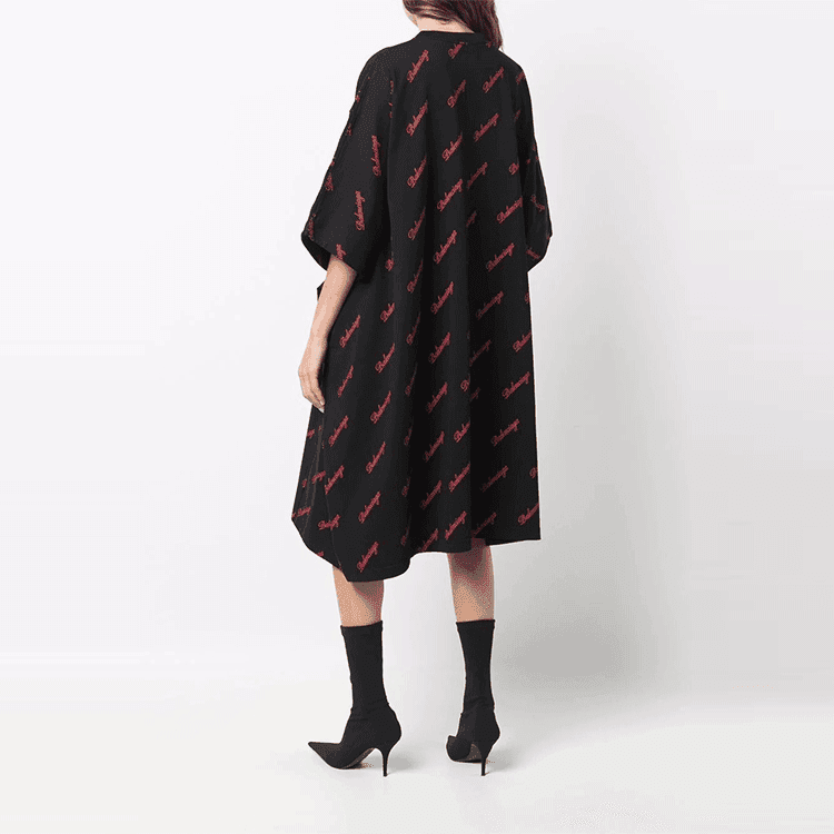 Платье Balenciaga SS22 Logo Dress Black - изображение 4