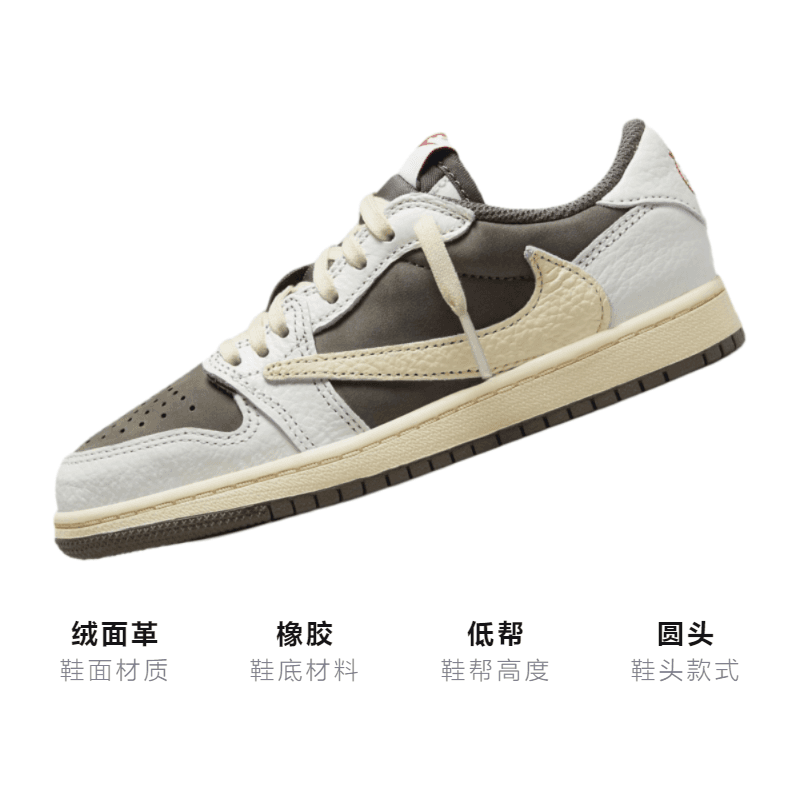 Кроссовки для баскетбола Travis Scott x Jordan Air Jordan 1 low og "reverse mocha" - изображение 3
