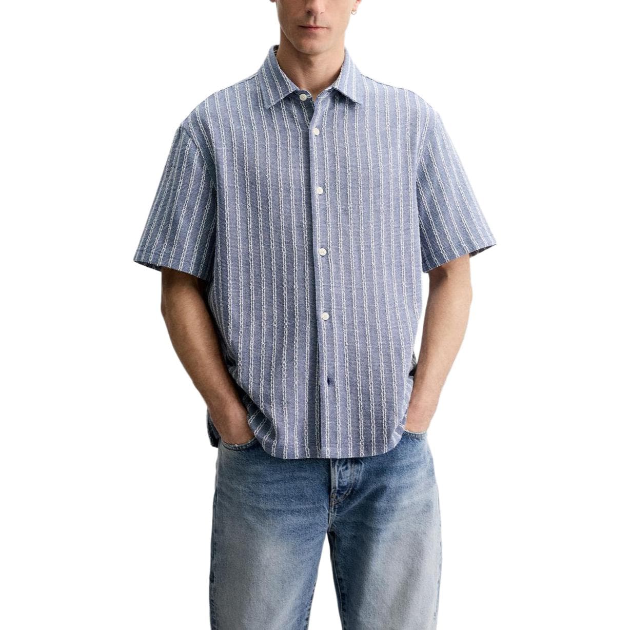 Рубашка ZARA Striped Jacquard Shirt - изображение 3