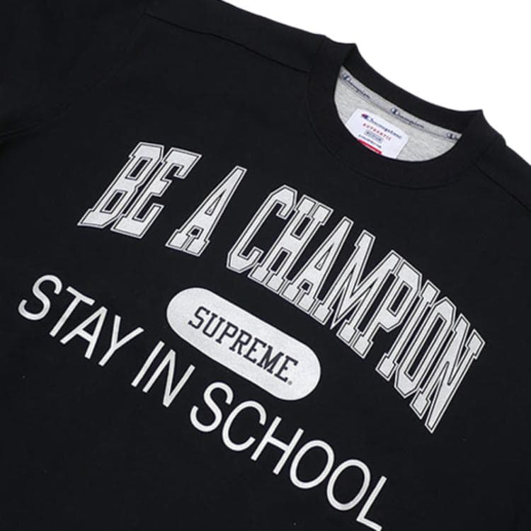 Худи Supreme x Champion SS18 Crewneck Black - изображение 3