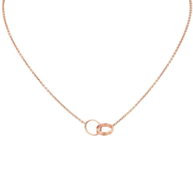 Ожерелье Cartier Love Double Ring Necklace 18k Rose Gold - изображение 2