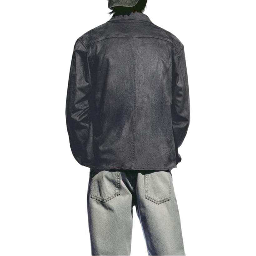 Куртка ZARA Lightweight Suede Jacket Gray - изображение 4