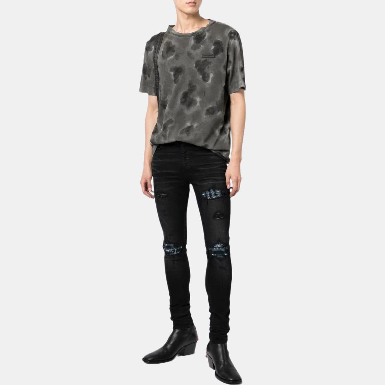 Штаны AMIRI FW22 Distressed Skinny Jeans Black - изображение 2
