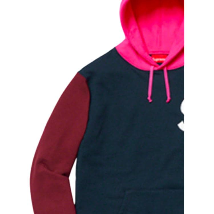 Худи Supreme SS19 S Logo Colorblocked Hoodie Navy - изображение 4
