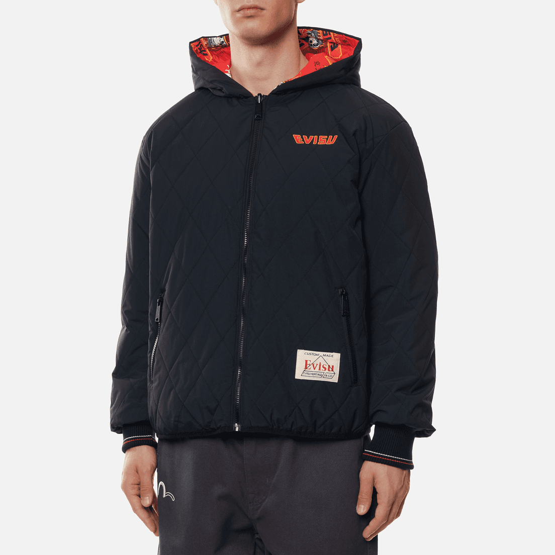 Зимняя куртка EVISU Daruma Reversible Hooded Down Jacket - изображение 3