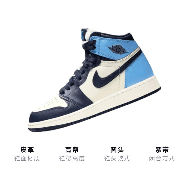 Кроссовки для баскетбола Jordan Air Jordan 1 "Obsidian" GS - изображение 3