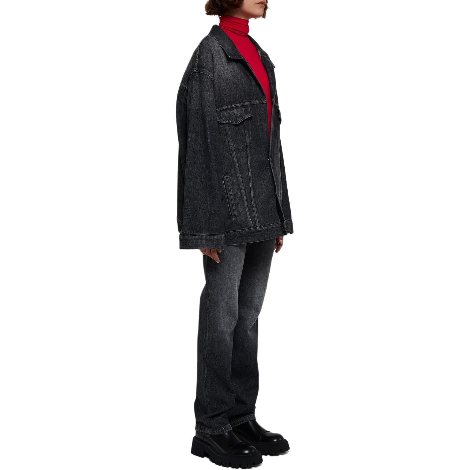 Balenciaga FW21 Denim Jacket Black - изображение 7