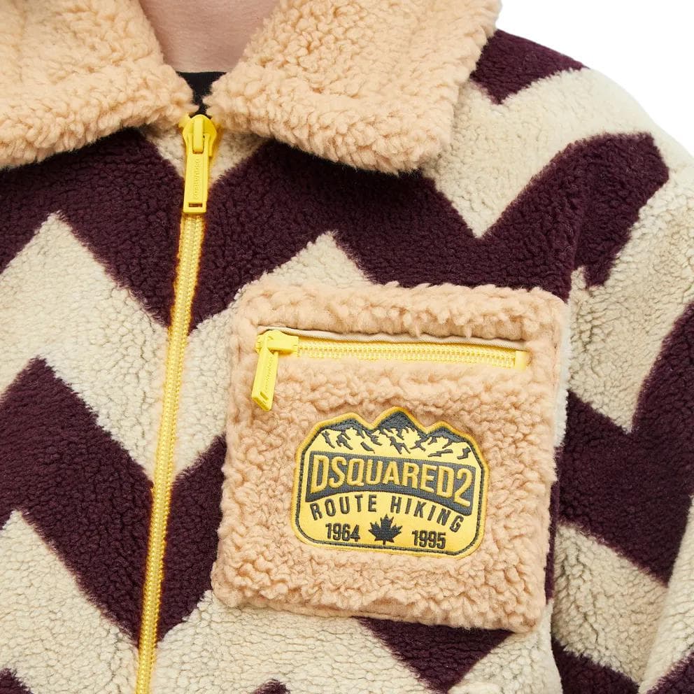 Куртка DSQUARED2 Zip Collar Jacket Beige - изображение 5