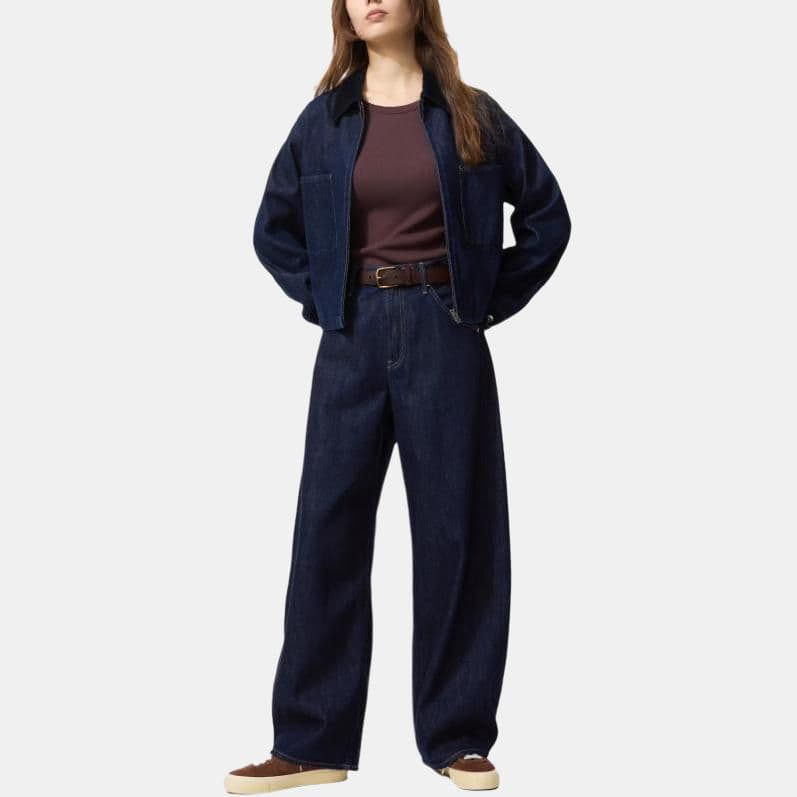 Штаны UNIQLO Темно-синие унисекс джинсы - изображение 3