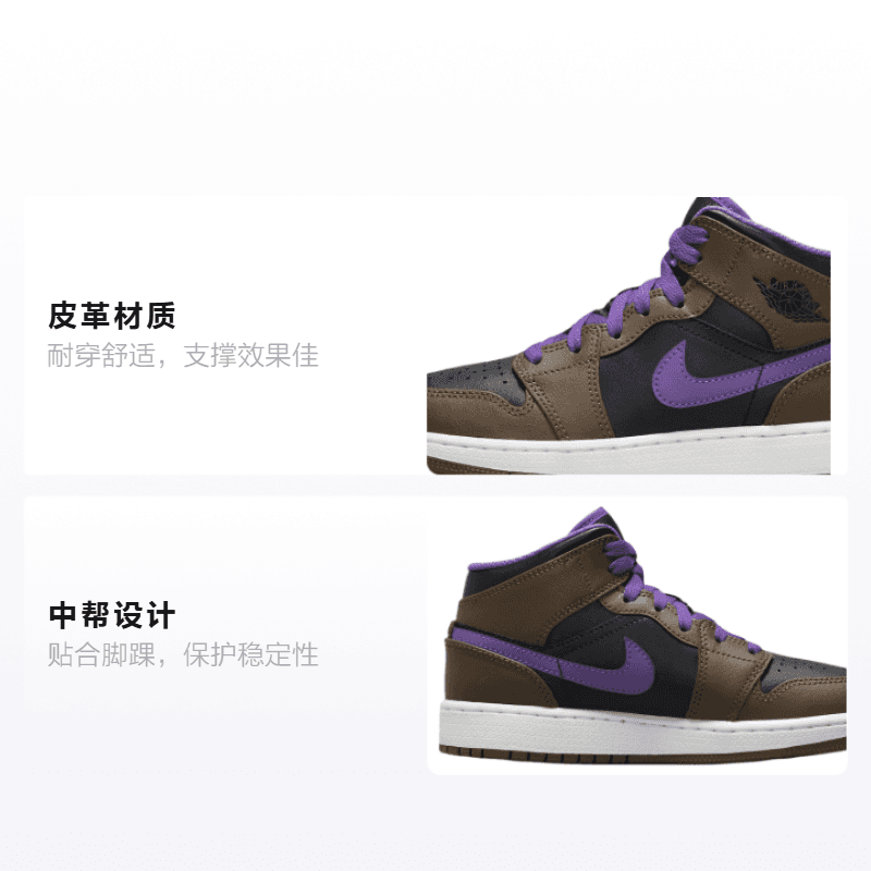 Кроссовки для баскетбола Jordan Air Jordan 1 Mid GS - изображение 2