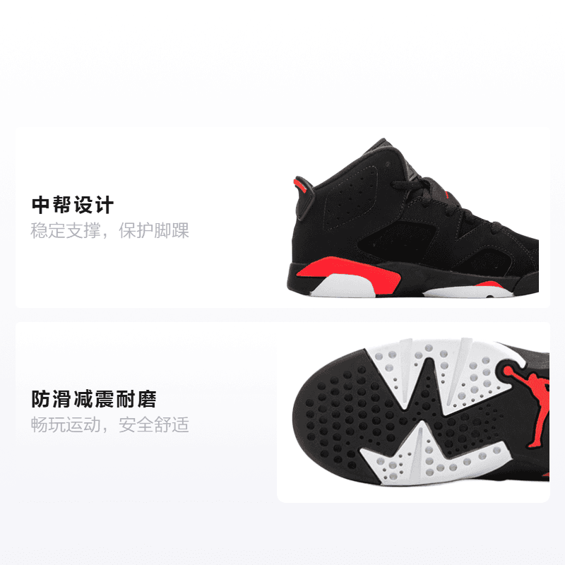 Кроссовки для баскетбола Jordan Air Jordan 6 Retro Black Infrared 2019 - изображение 2