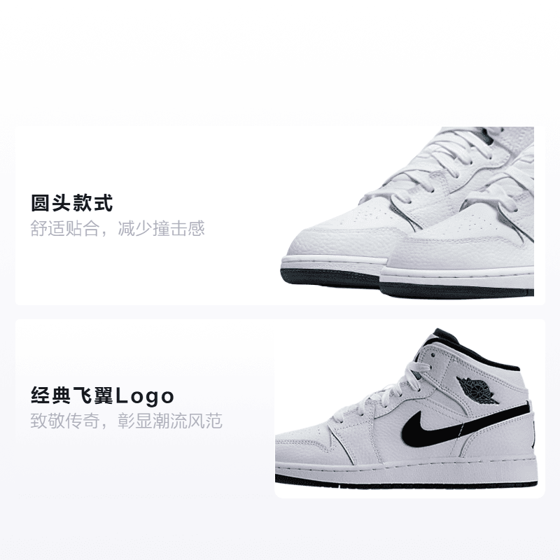 Кроссовки для баскетбола Jordan Air Jordan 1 Retro Mid White Black Hyper Jade GS - изображение 2