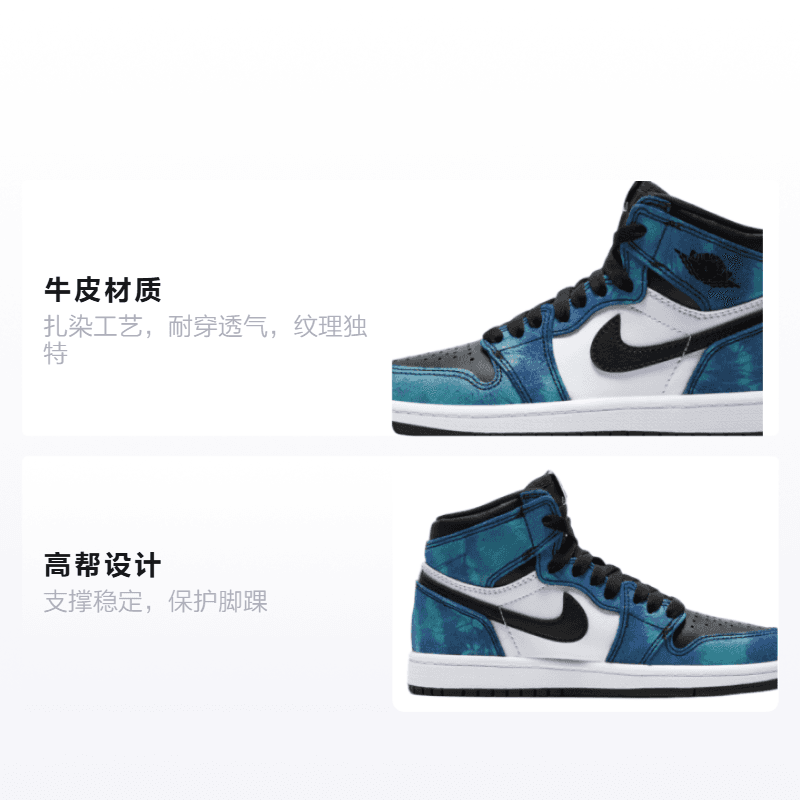 Кроссовки для баскетбола Jordan Air Jordan 1 High OG "Tie-Dye" - изображение 2