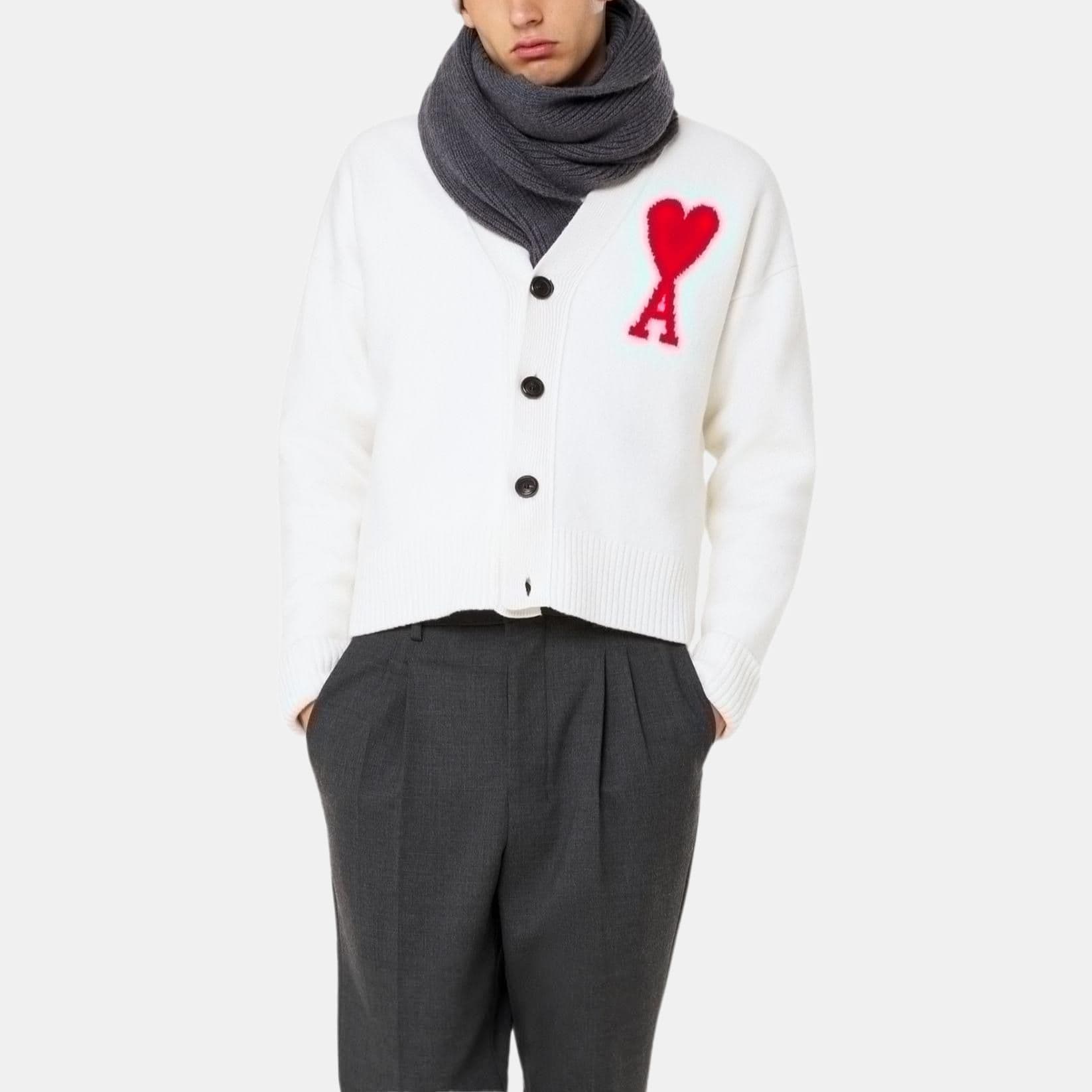 Кофта AMIPARIS V-Neck Wool Sweater Off-White - изображение 2
