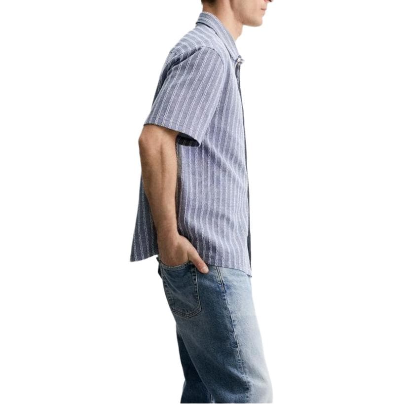 Рубашка ZARA Striped Jacquard Shirt - изображение 4