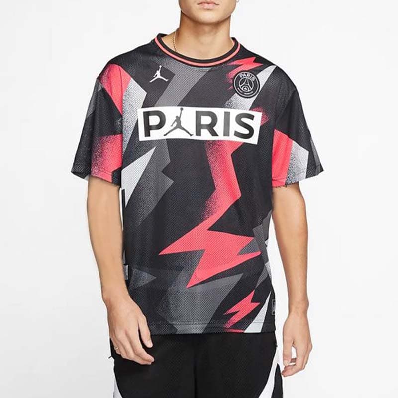 Jordan Paris Saint-Germain Mesh Football Training T-Shirt Black - изображение 3