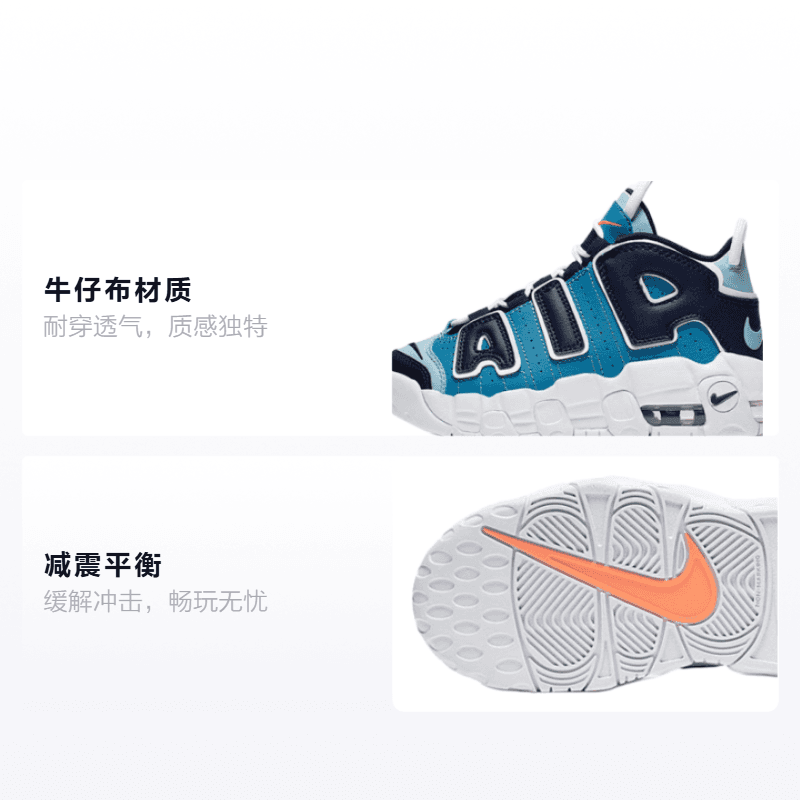 Кроссовки для баскетбола Nike Air More Uptempo Blue 96 Denim BP - изображение 2