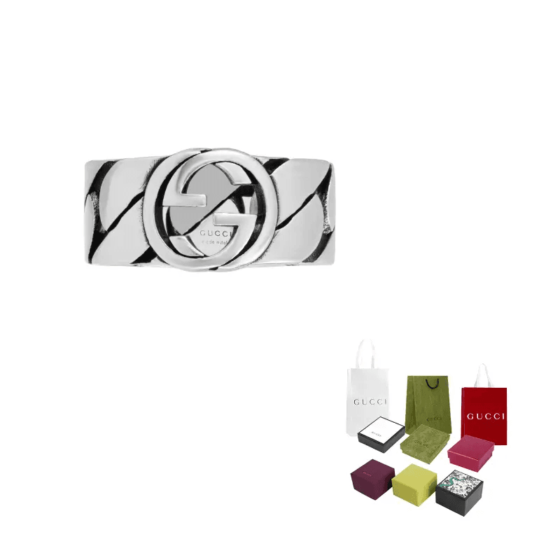 Кольцо GUCCI Interlocking G Ring Silver - изображение 5