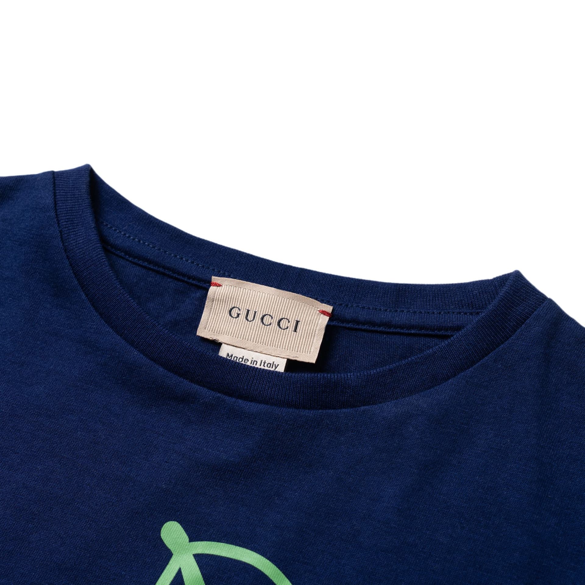 Футболка GUCCI Kids FW22 Logo Stripe Print T-Shirt Blue - изображение 4