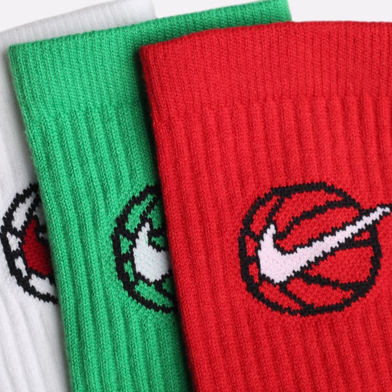 Носки Nike Everyday Crew Socks 3-Pack White Red Green - изображение 3