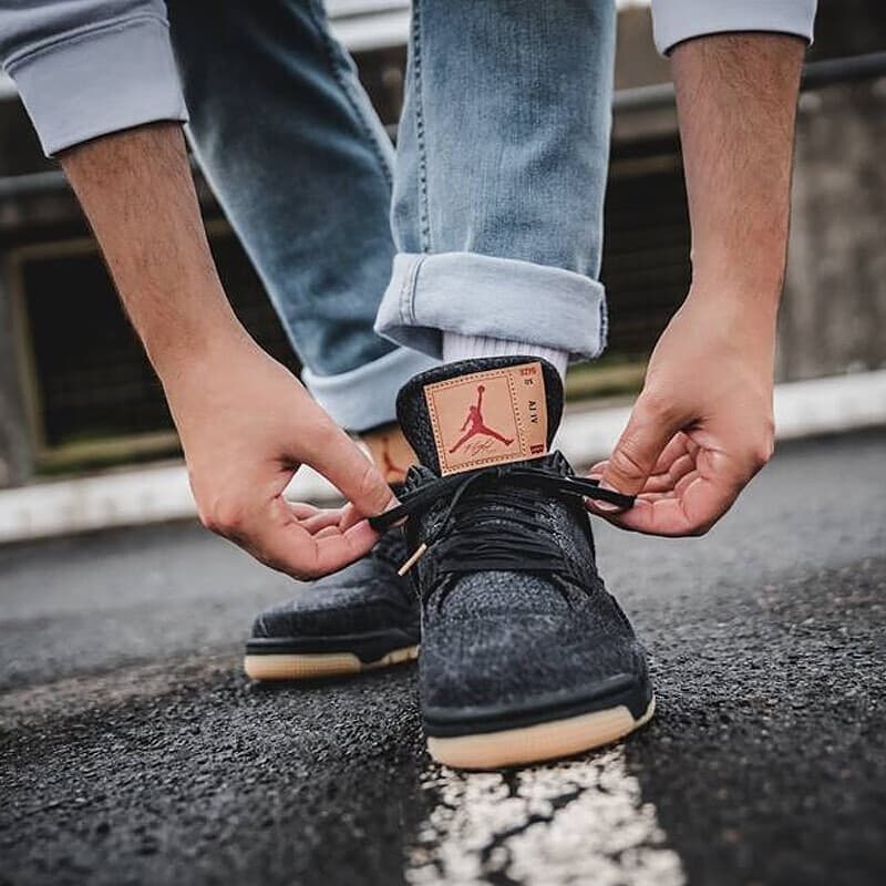 Кроссовки для баскетбола Jordan Air Jordan 4 Retro Levis Black GS - изображение 7