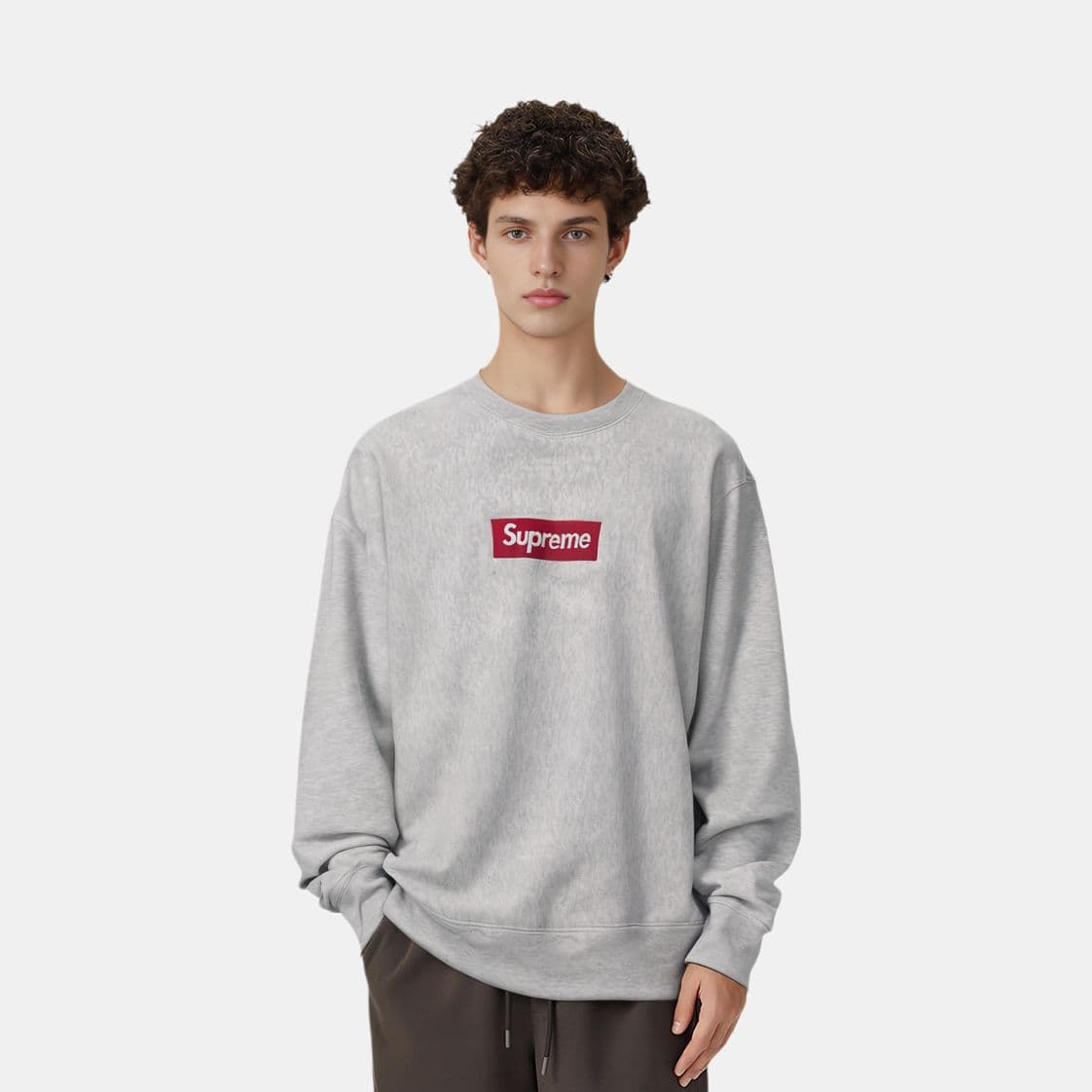 Худи Supreme FW18 Box Logo Crewneck Ash Grey - изображение 4