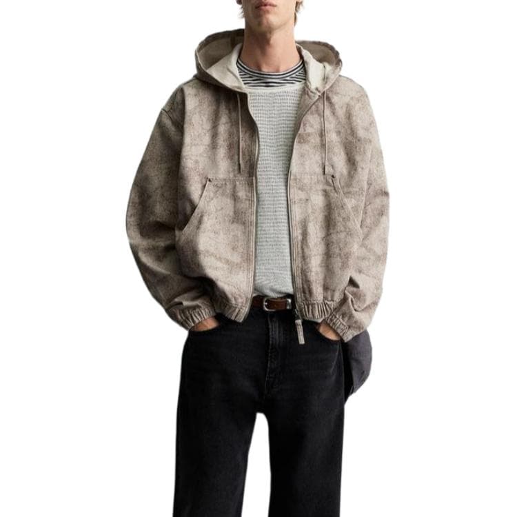 Куртка ZARA Casual Hoodie Washed Jacket - изображение 6