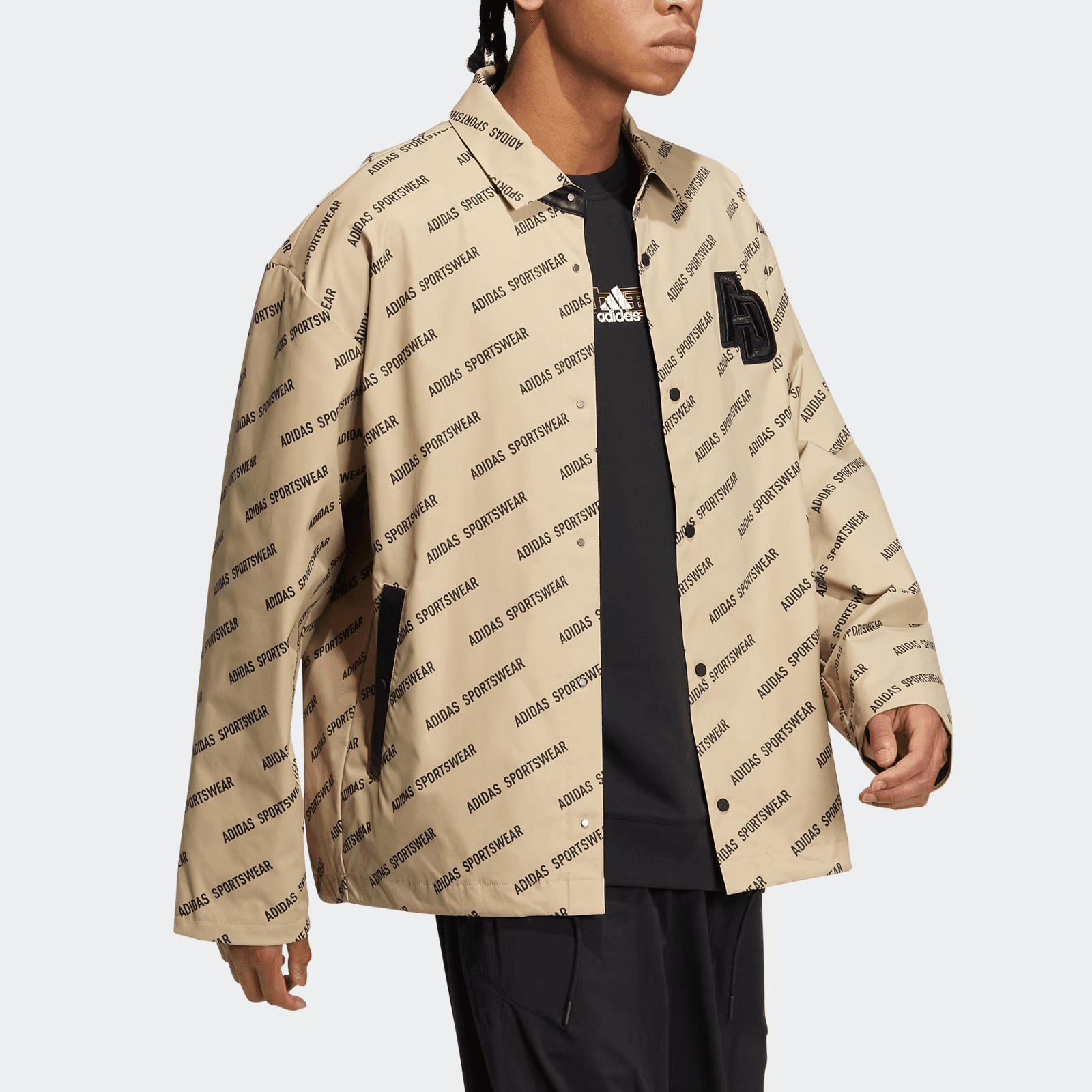 Куртка adidas Logo Print Polo Jacket Beige - изображение 2
