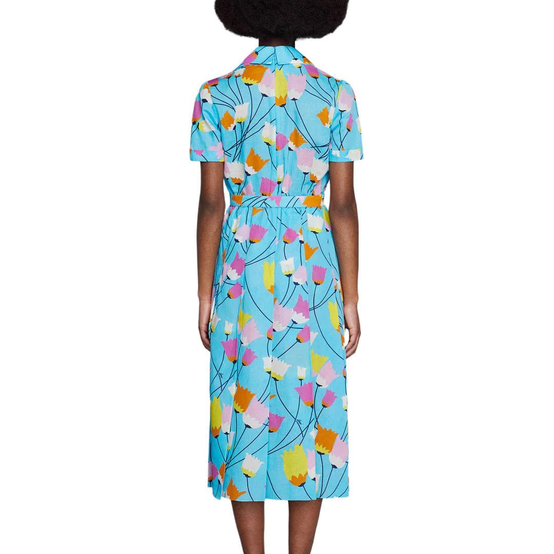 Платье Gucci Tulip Print Dress Blue - изображение 7