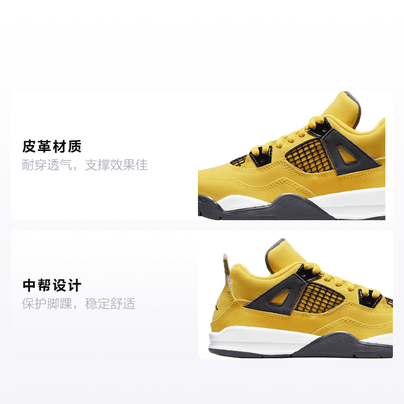 Кроссовки для баскетбола Jordan Air Jordan 4 Retro "Tour Yellow" - изображение 2