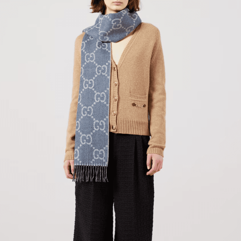 Шарф Gucci Scarf Blue - изображение 5