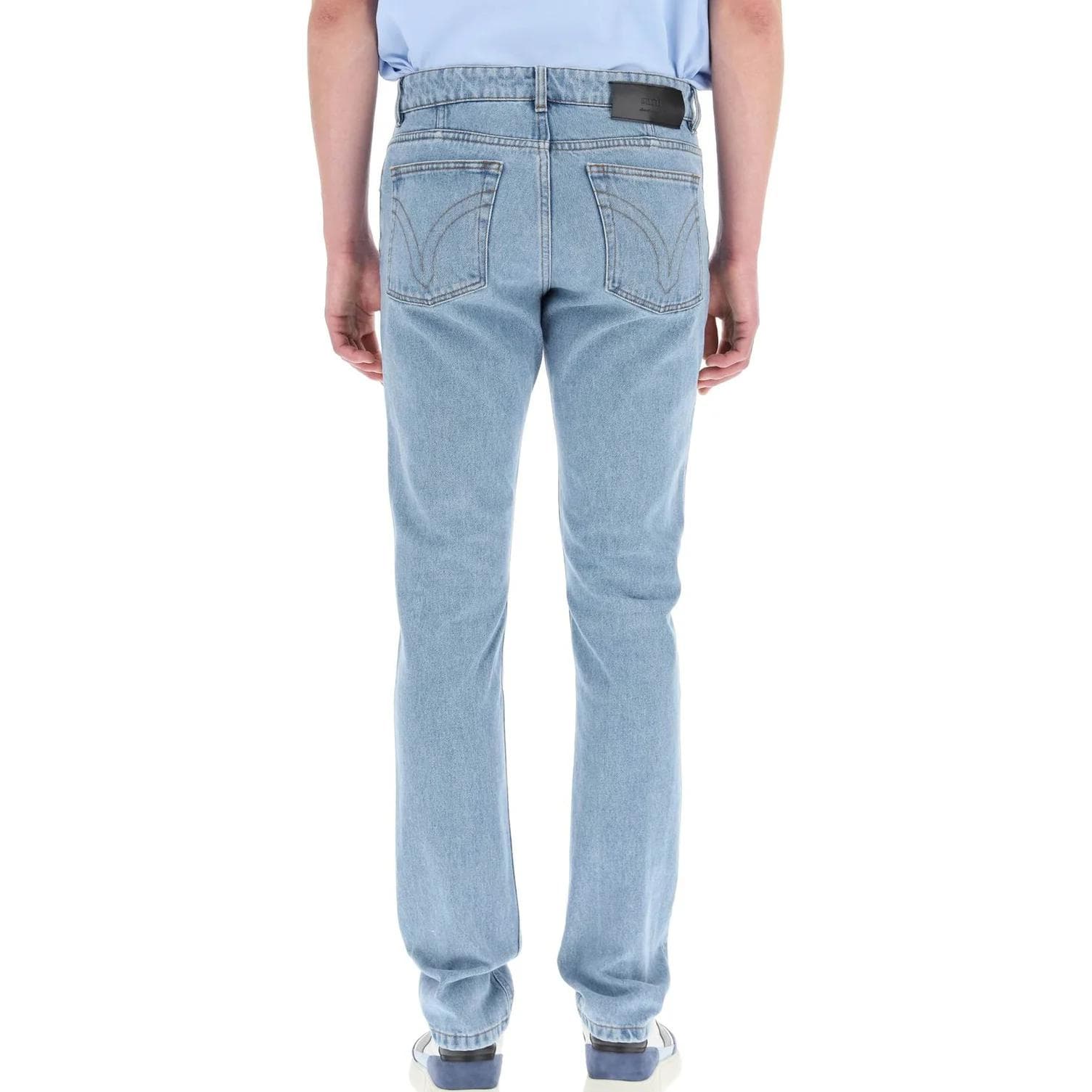 Штаны AMIPARIS SS22 Mid-Rise Straight Jeans Blue — фото 5