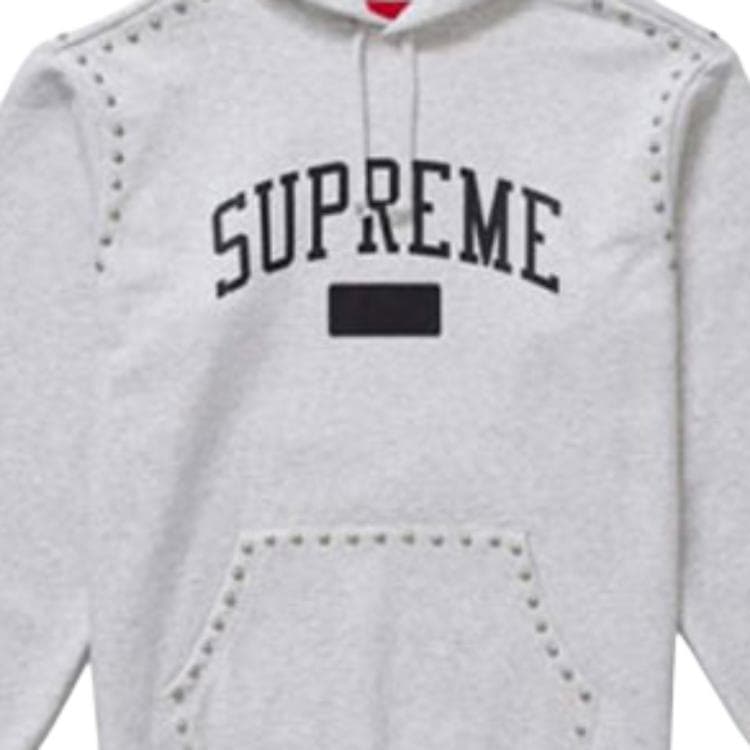 Кофта Supreme FW18 Studded Hooded Sweatshirt Ash Grey - изображение 4