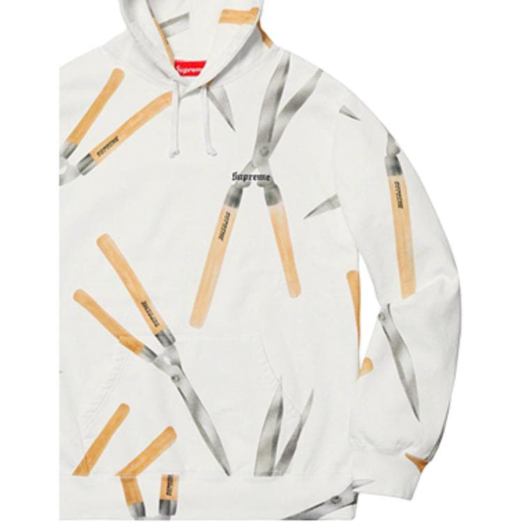 Кофта Supreme SS19 Shears Hooded Sweatshirt White - изображение 2