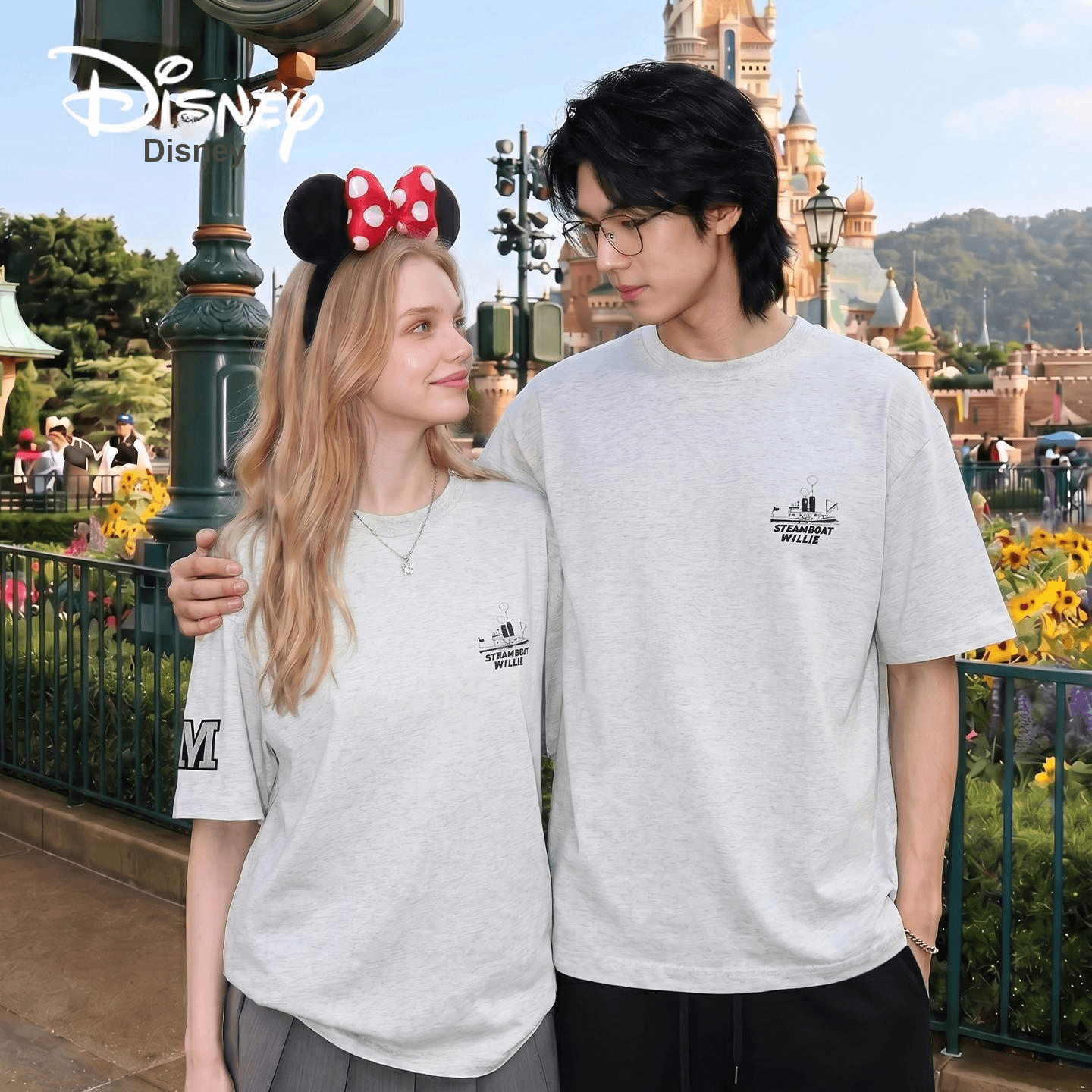 Футболка Disney Mickey SERIES Фотиния Серый [60 шт. Охлаждение Хлопковое волокно] Набор в подарочной коробке Унисекс T-рубашки - изображение 2