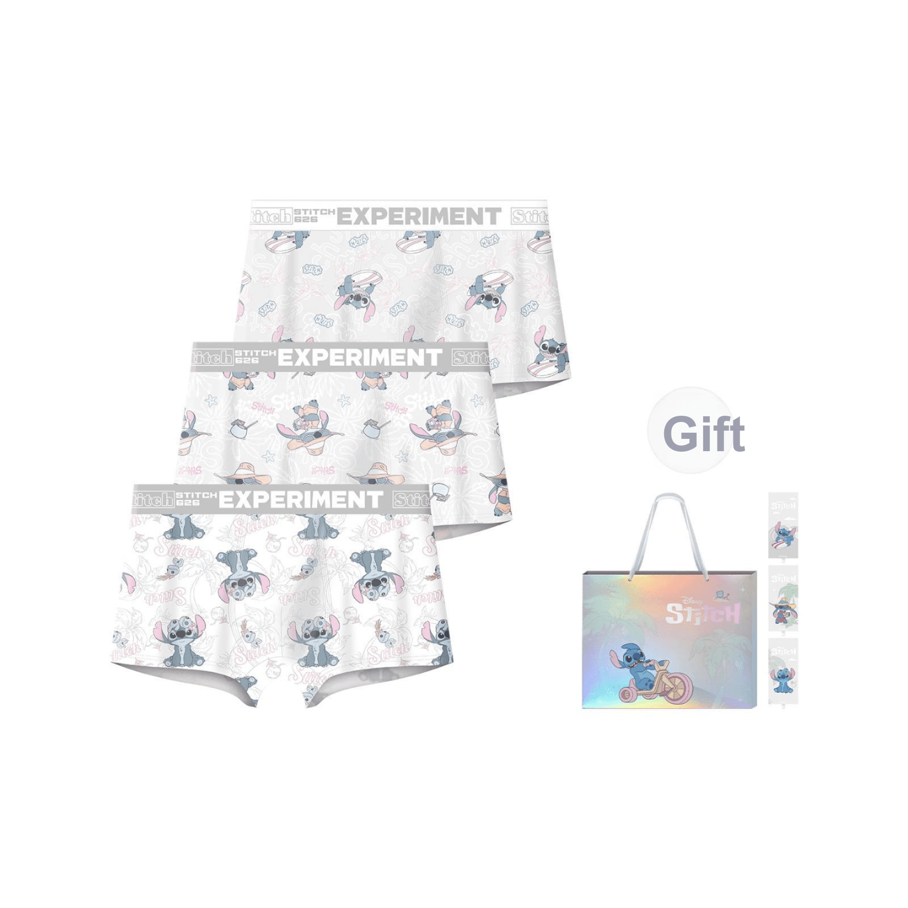 Трусы Disney Stitch Collection DSN043# Стич Настольный Сумка для покупок Подарочный набор 3 шт Мужские Боксеры - изображение 1