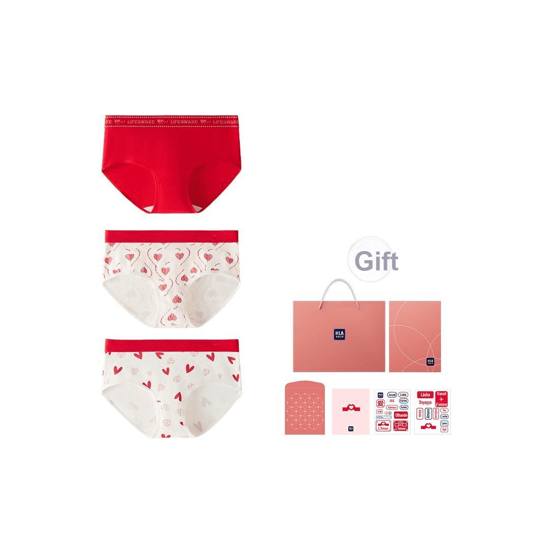 Трусы HLA Cherish Красный Сердце Fluttering Fragments Сердце Fluttering 9165[Gift Box Set] Женские Трусы-бикини - изображение 1