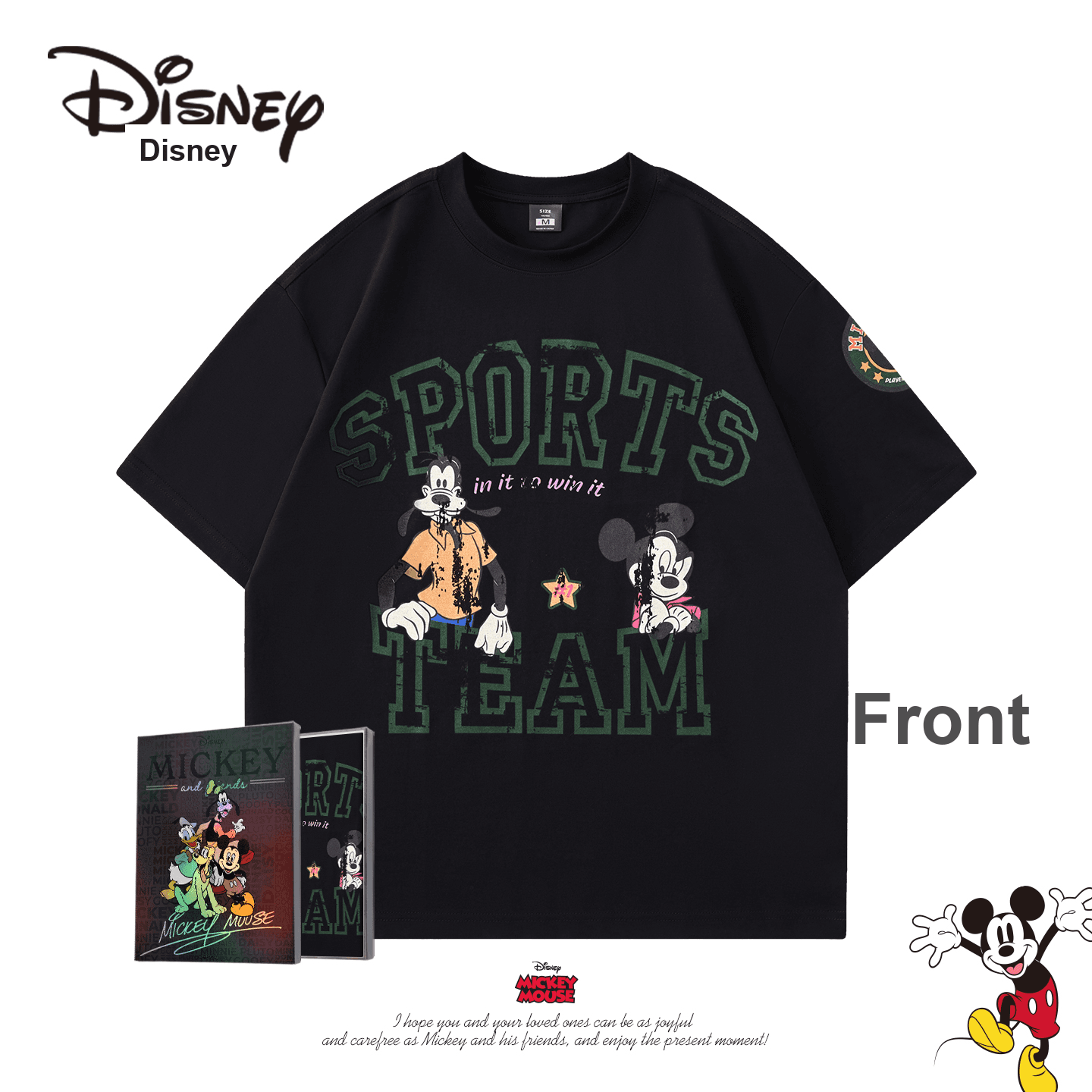 Футболка Disney Mickey SERIES Черный [60 шт. охлаждение] Набор в подарочной коробке Унисекс T-рубашки - изображение 4