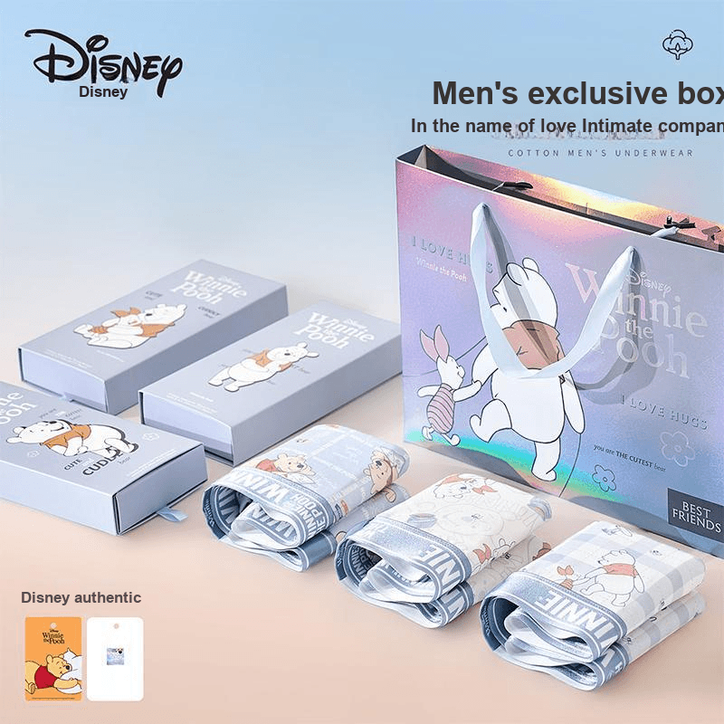 Трусы Disney Winnie The Pooh Collection DSN047# Винни-Пух Синий Настольный Сумка для покупок 3 шт Мужские Боксеры - изображение 2