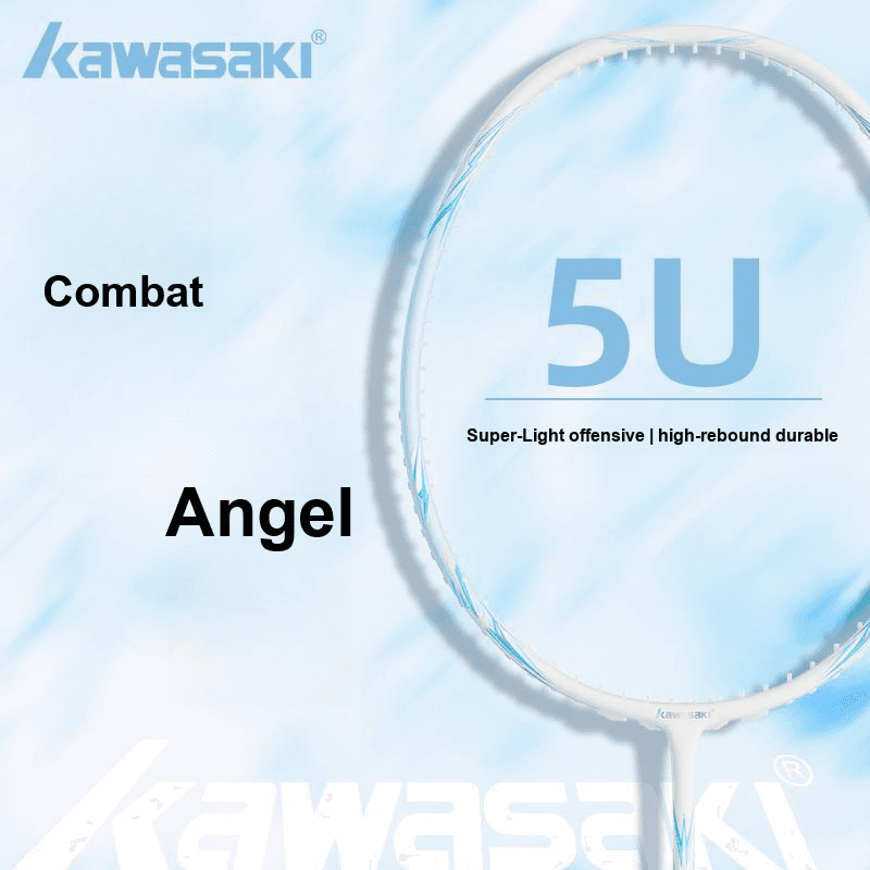 Kawasaki Glory Series Battle Angel Полностью карбоновая бадминтонная ракетка Сверхлегкий привлекательный профессиональный Женский 5U 30 фунтов Розово-синий - изображение 5