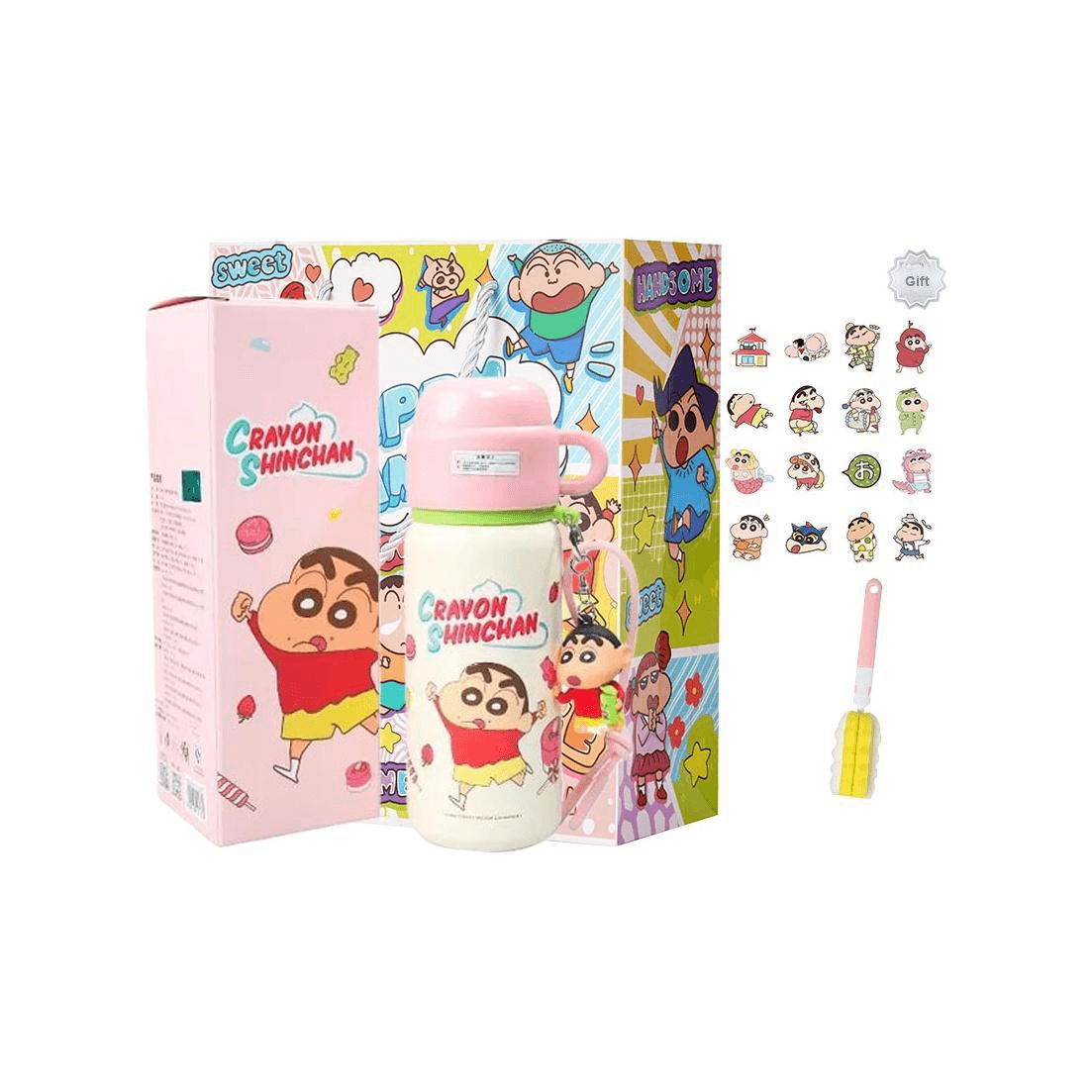 Crayon Shinchan Детский термокружка для мальчиков и девочек эксклюзивные трубочки сип-кубки новинка 500 мл - изображение 1